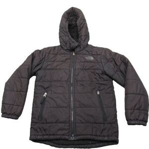 North Face Jacket Boys‎ Small Black Reversible Mount Chimborazo Hoodie Fuzz Puff
